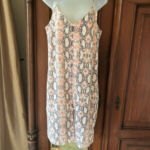 Snake Print Spaghetti Strap Dress